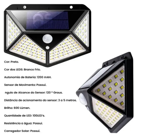 Luminária Solar de Parede c/ Sensor de Movimento