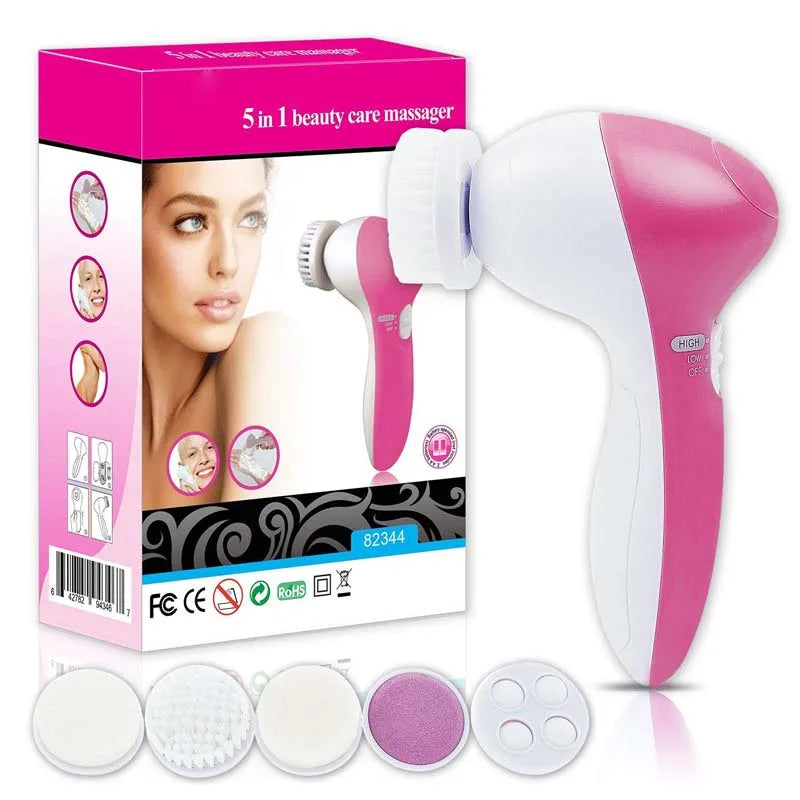 5 em 1 Escova e Massageador facial muntifunção