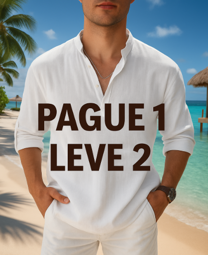 CAMISA DE LINHO RESORT MASCULINA ™ [PAGUE 1 & LEVE 2]✅