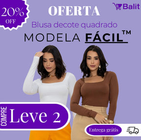 PROMOÇÃO IMPERDÍVEL: BLUSA GOLA QUADRADA ™ [COMPRE 1 & LEVE 2]✅+ FRETE GRÁTIS!